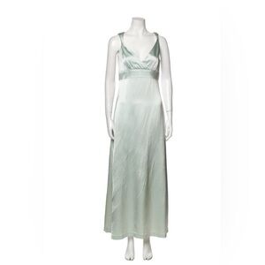 Elegant Nicole Miller Satin Evening Gown Mint Green Size 8